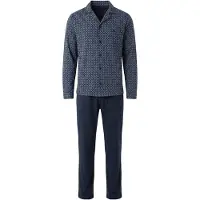 Hajo Pyjama lang donkerblauw / wit