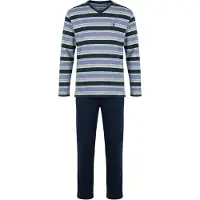 Hajo Pyjama lang 'Klima-Light' blauw