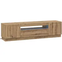 vidaXL LED tv-meubel Artisanaal eiken Bewerkt hout