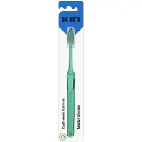 Kin Tandenborstel - - Medium - Driehoekige kop - Ergonomische handgreep - Beschermkap