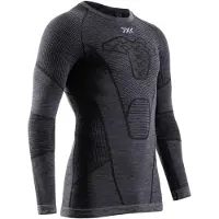 X-Bionic - Thermokleding - Symbio Merino Shirt LS M Rhino Grey voor Unisex van Wol - Maat L - Grijs