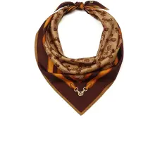 Coach Sjaal 'Horse And Carriage' beige / chocoladebruin / cognac