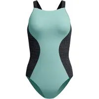 Speedo Sculpture High Neck Contour Swimsuit Groen UK 42 Vrouw