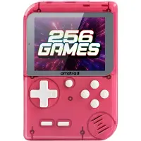 Draagbare spelconsole Transparant Rood met 256 spellen en oplaadbare batterij