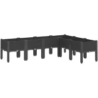 vidaXL Plantenbak met poten 160x120x42 cm polypropeen zwart