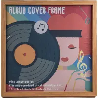 Studio 57 S57-28 - Fotolijst Voor 12 Inch Vinylplaat - Wanddecoratie - Neutrale Houtlook - Natuurlijk Licht Hout - Voor Woonkamer En Muziekkamer