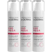 A-Derma Exomega Gezicht Kalmerende Gel-Crème | 72u Hydratatie | Huid met neiging tot atopisch eczeem 3x40 ml Crème