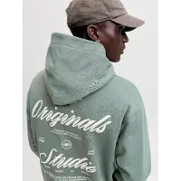 Jack & Jones Sweatshirt 'JORNORREBRO' jade groen / wit