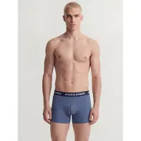 Jack & Jones Boxershorts 'JACFax' nachtblauw / saffier / blauw gemêleerd / wit
