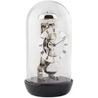 Hermle Skelet Tafelklok Denemarken , mechanisch opwindbaar met sleutel / 14 daags uurwerk onder glazen stolp 23019-740791