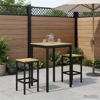 vidaXL Tuin Bar Tafel Wit en zwart 70 x 68,5 x 105 cm