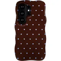 Selencia Vivid Wavy Backcover met MagSafe voor de Samsung Galaxy S26 Ultra - Happy Dots Chocolate