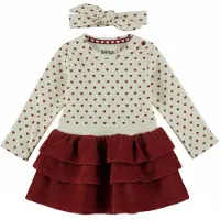 Dirkje Meisjes Jurk + Haarband - Antique white