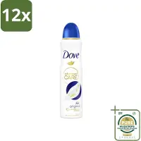 Dove – Deodorant Spray – Original – 150 ml - Voordeelverpakking - 12 stuks - Zweetbehandeling - Geurverwijdering