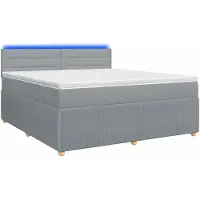vidaXL Boxspringbed met matras, lichtgrijs, 160 x 200 cm, gestoffeerd