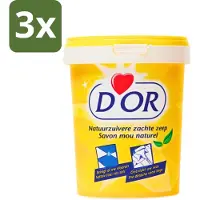 D'Or 3 x - Natuurzuivere Zachte Zeep - Vast Zeepmiddel - Voor Vloeren en Was - 1 kg - Natuurlijke Zeep - Reiniging - Vlekverwijdering - Vloer Reinigen - Wasgoed Reinigen