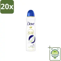 Dove 20 x – Deodorant Spray – Original – 150 ml - Grootverpakking - Anti-transpirant - Deodorant Spray - Zweetbehandeling - Geurverwijdering - Huidverzorging