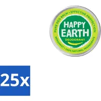 Happy Earth 25 x – Deodorant Balm – 100% Natuurlijk Bergamot – 45 g - Bergamot Deodorant - Natuurlijke Deodorant - Vegan Deodorant - Huidvriendelijke Deodorant - Anti-irritatie Deodorant