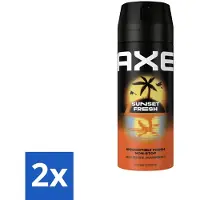 Axe 2 x – Deodorant – Sunset Fresh – 150 ml - Frisheid - Lichaamsgeur - Zink - Zink Zap - Citrusgeur