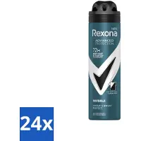 Rexona 24 x Men - Deodorant Spray - Advanced Protection Invisible - Langdurige Frisheid - 150 ml - Man - Antitranspirant - Deodorant - 72 Uur Bescherming - Streepvrij