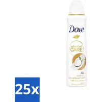 Dove 25 x Deodorant Spray - Advanced Care - Kokos & Jasmijnbloem - 150 ml - Deodorant Spray - Kokos En Jasmijn - Anti-transpirant Spray - Okselhuid Verzorging - Zweetbehandeling