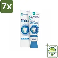 Sensodyne 7 x - Tandpasta - ProGlasur Active Shield - Fresh Mint - Frisse Munt - 75 ml - Grootverpakking - Tandpasta - Glazuurbescherming - Gevoelige Tanden - Gaatjes - Suikerzuren