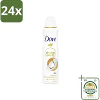 Dove Deodorant Spray - Advanced Care - Kokos & Jasmijnbloem - 150 ml - Voordeelverpakking - 24 stuks - Kokos - Jasmijn