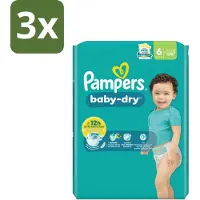 Pampers 3 x – Luiers – Baby Dry Maat 6 – 22 Luiers - Baby Luier - Droge Luier - Luier Voor Baby - Luier Maat 6 - Lekbescherming