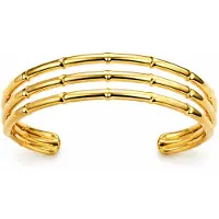 Cilla Jewels Goudkleurige Open Damesarmband met Driedubbel Bamboeprofiel