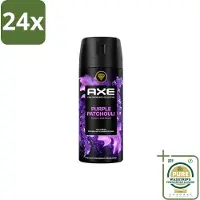 Axe - Deodorant Spray - Purple Patchouli - Verfrissend - Kruidige Geur - 150 ml - Voordeelverpakking - 24 stuks - Geur - Patchouli