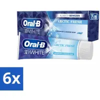 Oral-B 6 x Tandpasta 3D White Arctic Fresh 75 ml - Tandpasta - Whitening - Frisse Adem - Glazuur - Tanden Reinigen