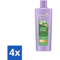 Andrélon 4 x – Shampoo – Iedere Dag – 400 ml - Dagelijks Haar Wassen - Fris Haar - Gezond Haar - Zonnebloemolie Shampoo - Milde Shampoo