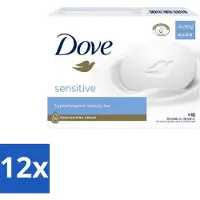 Dove 12 x Zeep - Sensitive 4 x 90 gr. - Gevoelige Huid - Zachte Reiniging - Zeep Voor Gevoelige Huid - Uitdroging Voorkomen - Huidcomfort