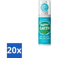 Happy Earth 20 x – Deodorant Spray – 100% Natuurlijk Cedar Lime – 100 ml - Ceder Lime Deodorant - Natuurlijke Deodorant Spray - Vegan Deodorant - Anti-Geur Spray - Geur Ceder Lime
