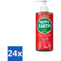 Happy Earth 24 x – Handzeep – 100% Natuurlijk Floral Patchouli – 300 ml - Natuurlijke Handzeep - Vegan Handzeep - Handzeep Met Patchouli - Bloemige Handzeep - Huidvriendelijke Handzeep