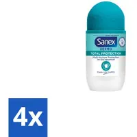 Sanex 4 x – Deodorant Roll-On – Dermo Total Protection – 50 ml - Douche - Deodorant Roll-on - Zweetvermindering - Geurvermindering - Huidbescherming