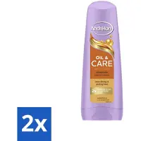 Andrélon 2 x – Conditioner – Oil & Care – 200 ml - Droog Haar - Pluis Haar - Haarvoeding - Haarverzorging - Arganolie