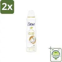 Dove Deodorant Spray - Advanced Care - Kokos & Jasmijnbloem - 150 ml - Voordeelverpakking - 2 stuks - Deodorant spray - Anti-transpirant