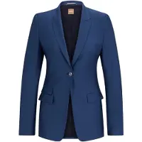 BOSS Slanke damesblazer met enkele rij knopen (Blauw)