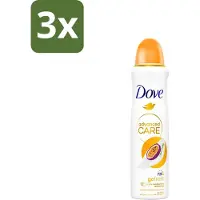 Dove 3 x - Deospray - Passievrucht & Citroengras - 150 ml - Passievrucht En Citroengras - Anti-transpirant - Deospray - Okselbescherming - Geur