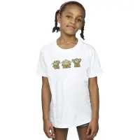 Star Wars Meisjes The Mandalorian Grogu Poses Katoenen T-Shirt (Wit)