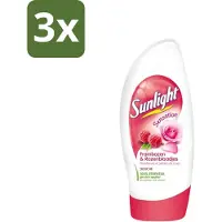 Sunlight 3 x - Douchegel - PH Neutraal - Rozen En Frambozen - 250 ml - Douchegel - Zachte Reiniging - PH Neutraal - Roze Geur - Frambozen Geur