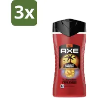 Axe 3 x – Douchegel 3-in-1 – Sunset Fresh – 250 ml - 3-in-1 Douchegel - Lichaam - Gezicht - Haar - Frisheid