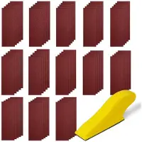 Famanu – Set van 131 stuks schuurpapier, korrel 40-1000, waterdicht, geschikt voor droog en nat slijpen van auto, steen, lak en metaal, 9 x 3 cm