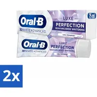 Oral-B 2 x Oral B - Tandpasta - 3D White Advanced - Luxe Perfection - 75ml - Witte Tanden - Tandpasta - Tanden Reinigen - Vlekken Verwijderen - Glanzende Tanden