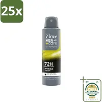 Dove 25 x Men+Care Deodorant Spray - Invisible Fresh - 150 ml - Grootverpakking - Deodorant Spray - Zweetvermindering - Huidverzorging - Anti-transpirant - Witte Strepen