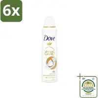 Dove Deodorant Spray - Advanced Care - Kokos & Jasmijnbloem - 150 ml - Voordeelverpakking - 6 stuks - Kokos - Jasmijn