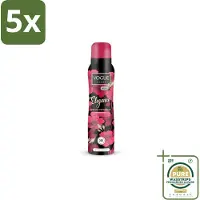 Vogue 5 x Elegance Parfum Deodorant 150 ml - Grootverpakking - Deodorant - Parfum Deodorant - 24 Uur Bescherming - Geur Tegen Zweet - Bloesem Geur