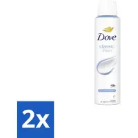 Dove 2 x – Deodorant Spray – Classic Fresh – 200 ml - Anti-transpirant Spray - Oksel Verzorging - Transpiratiegeur - Frisse Geur - Klassieke Geur