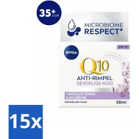 Nivea 15 x – Dagcrème – Q10 Power Sensitive SPF 15 – 50 ml - Anti-aging Crème - Rimpelverlichting - Gevoelige Huid Crème - SPF 15 Crème - Dagcrème Voor Vrouwen